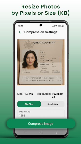 QuickResize app screen 2